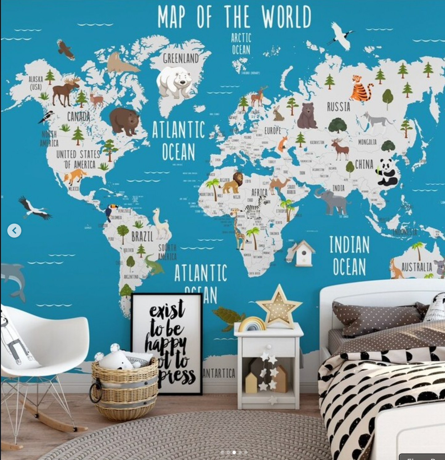 Eğitici Hayvanlar Temalı Çocuk Odası Duvar Kağıdı 🧸🦒🦁